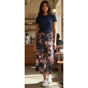 Bryn Walker Osca Wide Leg Flowy Pants Galassia Brown Blue Pink Lagenlook Size M